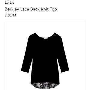 Le Lis black knit high-lo top size Medium